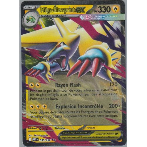 Carte Pokémon - Méga-Elecsprint Ex - 050/132 - Ultra-Rare - Méga-Evolution