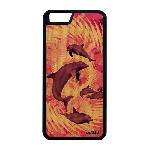 Coque Silicone Dauphin Pour Iphone 6+ 6s+ Plus Bois Naturel Animal Animaux Souple Marin 32 Go Rigide Mer Portable Design Ocean