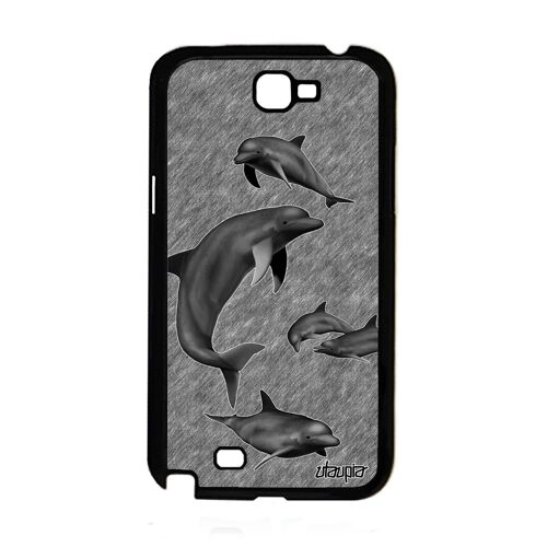 Coque Telephone Note 2 Silicone Dauphin Pas Cher Design Marsouin Ocean 4g Antichoc Dessin Fonds Marins Gris Metal Mer Samsung Galaxy