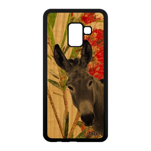 Coque Silicone A8 2018 Bois Ane Portable Case Mule Personnalisé Peinture Animaux Anesse Nature Tetu Animal Bumper Samsung Galaxy