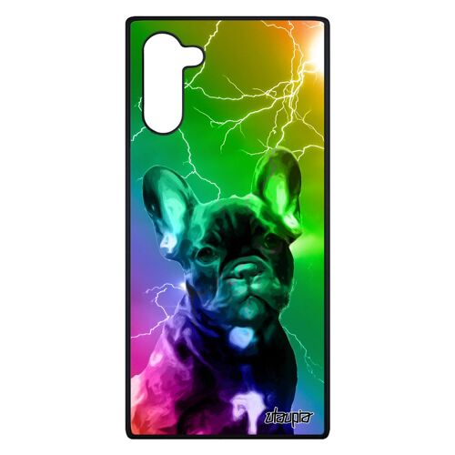 Coque chien Samsung Galaxy Note 10 silicone mignon vert bulldog francais telephone eclair metal animal design SM-N970F/DS 4G animaux