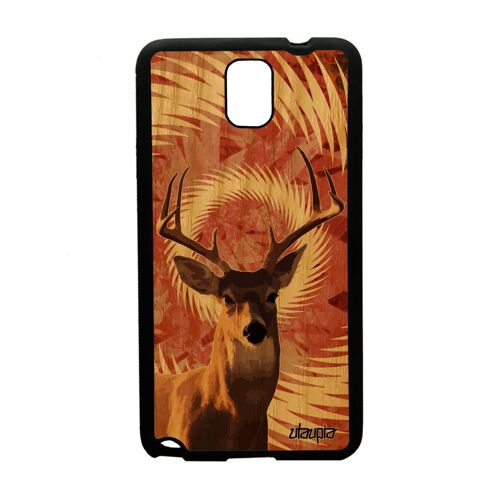 Coque Antichoc Pour Samsung Note 3 Bois Silicone Cerf Brame Telephone Personnalisé Design Mandala Gibier Texture Animaux Etui Galaxy