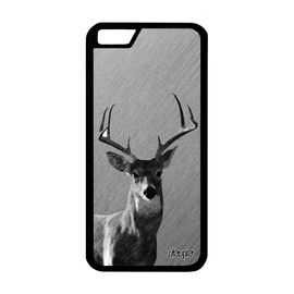 Coque Iphone 6 6s Silicone Cerf Design Original Effet Dessin Brame Biche Faon Cervide Aluminium Animal Gris Antichoc Foret De