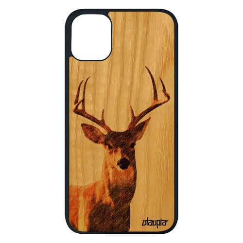 Coque Silicone Pour Iphone 11 Pro Max Bois Cerf Animal Portable Foret Gibier Jolie Faon Dessin Animaux Biche Smartphone Design