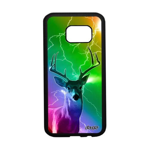 Coque Silicone S7 Cerf Animal Pas Cher Eclair Animaux Multicolore Foret De Protection Alu Design Arc En Ciel Brame Et Samsung Galaxy