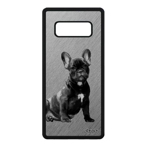 Coque Chien Samsung Note 8 Silicone Cover Bulldog Francais Portable Mignon Chiot Housse Animal Effet Animaux Aluminium Dessin Galaxy