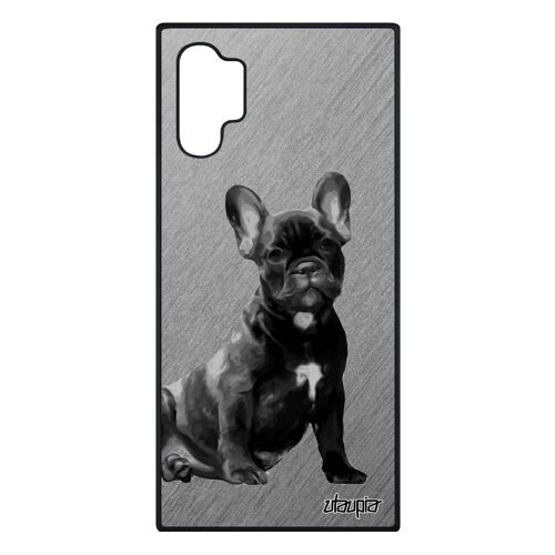 Coque Chien Pour Note 10+ Plus Silicone Chiot Metal Case Pas Cher Telephone Noir Dessin Animaux Design 4g Mignon Gris Samsung Galaxy