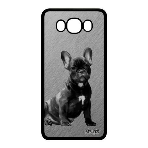 Coque Chien J7 2016 Silicone Design Chiot Metal Housse Solide Bulldog Francais Unique 4g Effet Mignon Dessin Animal Samsung Galaxy