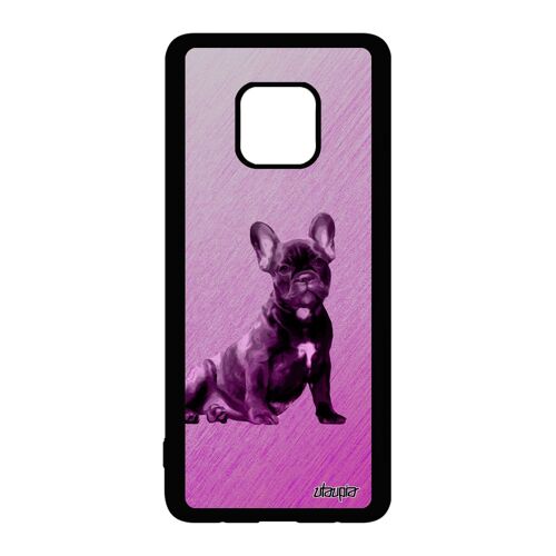 Coque chien pour Mate 20 Pro silicone mignon canin animal case bulldog animaux etui telephone design texture rose alu chiot Huawei