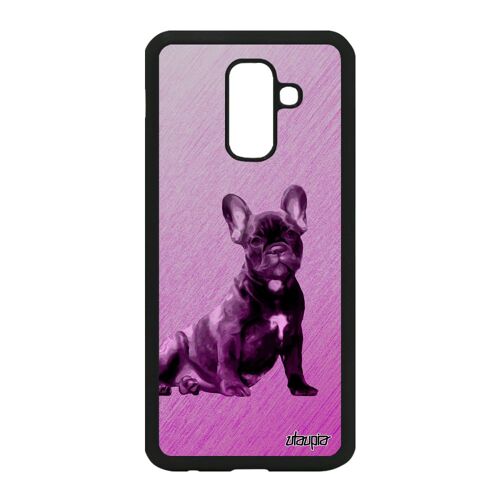 Coque Galaxy A6+ Plus 2018 Silicone Chien Personnalisé Texture Animaux Design Dessin Sm-A605f/Ds Motif Etui Canin Rose Chiot Samsung