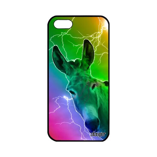 Coque Apple Iphone 5 5s Se Silicone Ane Design Tetu Arc En Ciel Anesse Animal Rigide Animaux Telephone Housse Bourrique Eclair Mulet