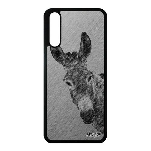 Coque Telephone Huawei P20 Silicone Ane Bourrique Animal Gris Dessin Aluminium Effet Etui Portable Original Anesse Mule 4g Tetu