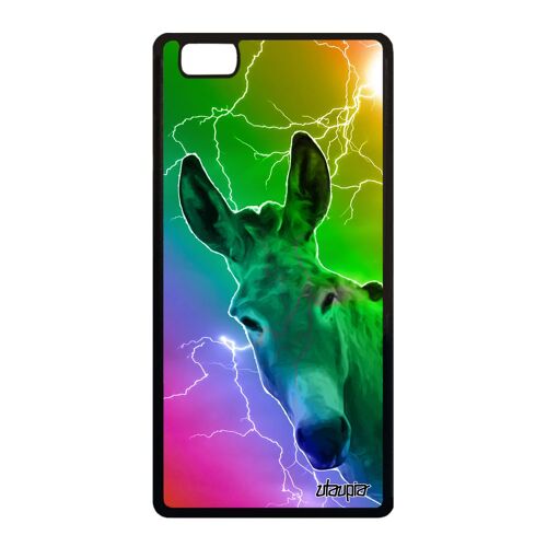 Coque P8 Lite 2015 silicone ane tetu mobile etui animal mulet multicolore vert original animaux anesse ALE-L21 design eclair Huawei