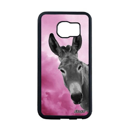 Coque pour S6 Edge silicone ane ciel rose animaux pas cher anesse aluminium bourrique tetu mule design telephone etui Samsung galaxy