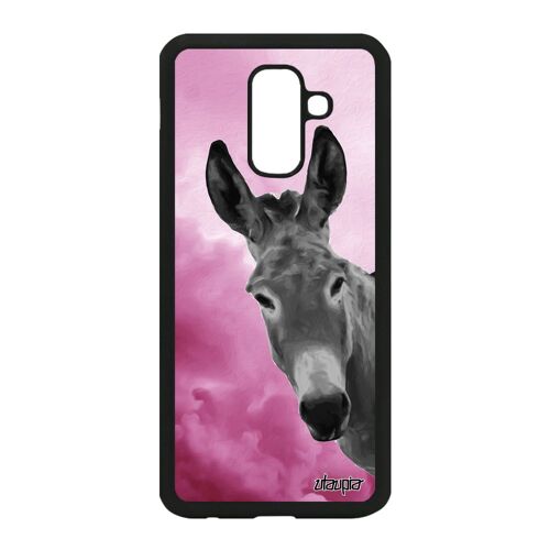 Coque Telephone Samsung Galaxy A6+ Plus 2018 Silicone Ane De Protection Tetu Motif Nuage Bourrique Mule 4g Metal Etui Animal Anesse
