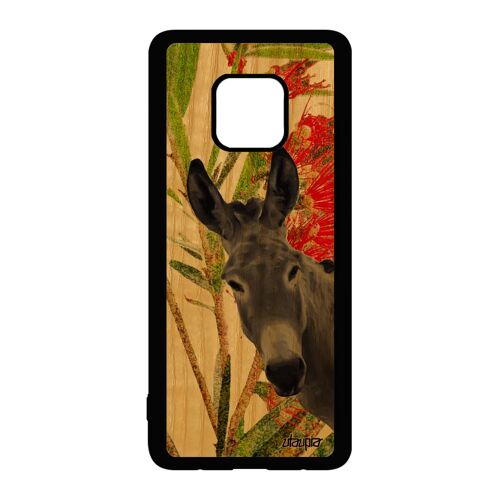 Coque Huawei Mate 20 Pro Bois Silicone Ane Animaux Lya-L09 Mule Frêne Anesse Telephone Case Tetu Dessin Nature Peinture Tpu Rigide