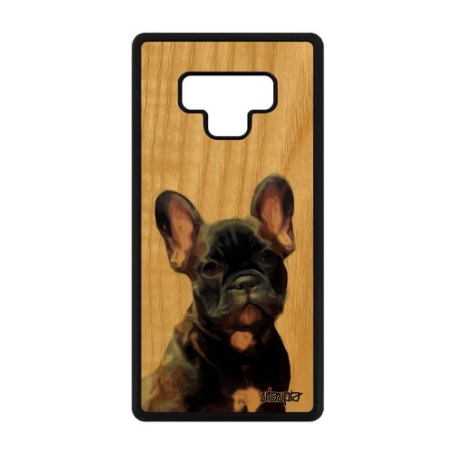 Coque En Bois Pour Note 9 Silicone Chien Housse Antichoc Chiot Telephone 4g Animal Bulldog Francais Nature Animaux Samsung Galaxy