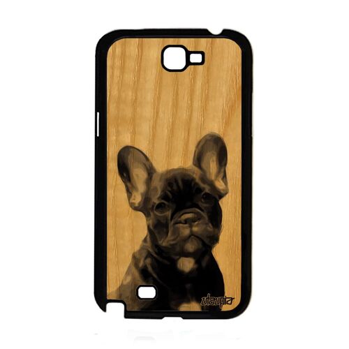 Coque Note 2 En Bois Silicone Chien Housse Chiot Unique Jolie Animal Mignon Canin 4g Nature Telephone Design Animaux Samsung Galaxy