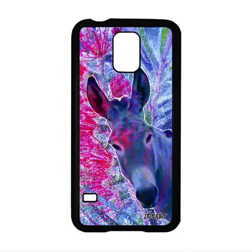 Coque ane S5 en silicone anesse nature bleu case bourrique rigide mulet dessin housse animal pas cher tetu animaux Samsung galaxy