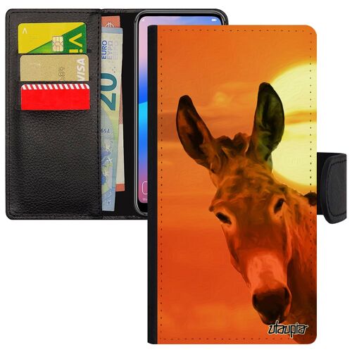 Coque rigide pour Galaxy S8 ane case animaux bourrique design telephone portable tetu ciel mule couché de soleil orange en Samsung