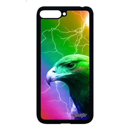 Coque Aigle Rigide Pour Y6 2018 En Silicone Animal Rapace Eclair Multicolore Vert Royal Unique Animaux Case Design Housse Alu Huawei