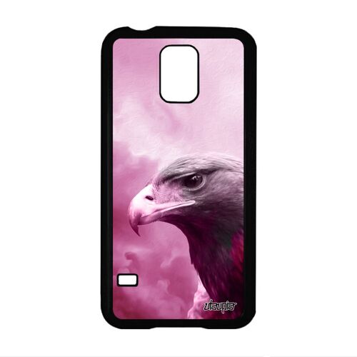 Coque S5 Silicone Aigle De Protection Noir Oiseau Rose Animaux Animal Telephone Royal Rapace Nuage Personnalisé Cover Samsung Galaxy