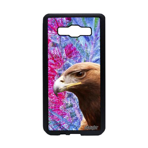 Coque Galaxy A5 2015 en silicone aigle oiseau bleu rapace animaux animal royal nature case design antichoc made in France Samsung
