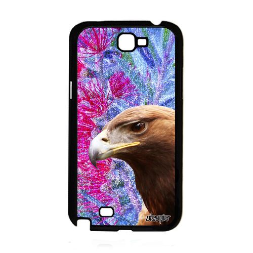 Coque Silicone Aigle Samsung Galaxy Note 2 Bleu Nature 4g Royal Fleurs Oiseau Etui Metal Telephone Rapace Noir Animaux Animal Bumper