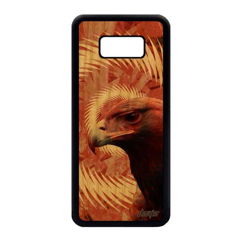 Coque Galaxy S8+ Plus En Bois Silicone Aigle Texture Oiseau Animaux Rapace Mandala Personnalisé Animal Telephone Bumper Case Samsung
