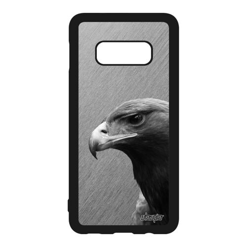 Coque Samsung Galaxy S10e En Silicone Aigle Dessin Motif Royal Effet Oiseau Rapace Gris Personnalisé Animal De Protection Telephone