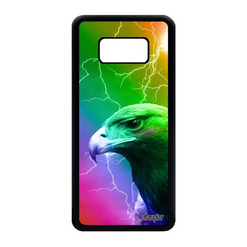 Coque Silicone Aigle S8 Metal Animaux De Protection Eclair Souple Portable Design Rapace Oiseau Arc En Ciel Royal 4g Samsung Galaxy