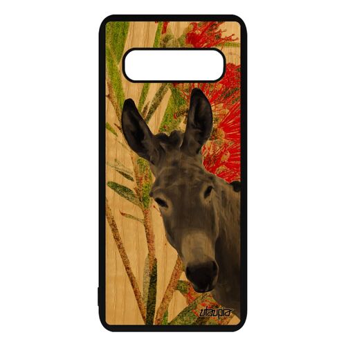 Coque Ane S10+ Plus Bois Silicone Cover Vert Etui Design Tetu Anesse Animal Housse Smartphone Animaux Solide Mule Samsung Galaxy