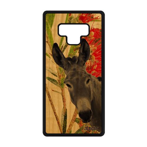 Coque Note 9 bois silicone ane animaux mobile peinture nature vert de protection animal fleurs design made in France Samsung galaxy