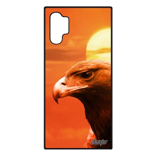 Coque silicone telephone pour Note 10+ Plus aigle personnalisé antichoc couché de soleil royal ciel motif orange etui Samsung galaxy