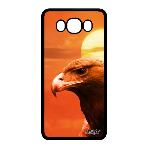 Coque aigle Samsung Galaxy J7 2016 en silicone case couché de soleil royal telephone portable ciel oiseau animal personnalisé orange