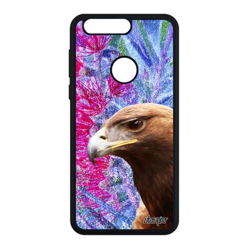 Coque Pour Honor 8 Silicone Aigle Dessin Personnalisé Design Rapace Noir Huawei Animal Royal Bleu Nature Antichoc Unique Telephone