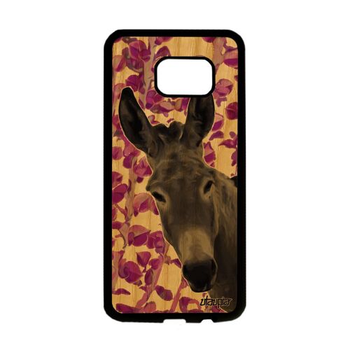 Coque pour S7 Edge bois silicone ane telephone housse plante bourrique design rose rigide antichoc animal mule nature Samsung galaxy