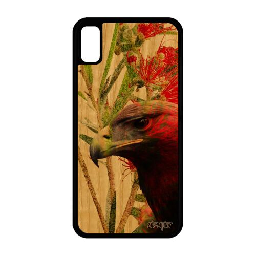 Coque Bois Silicone Pour Iphone Xr Aigle De Protection Smartphone Tpu Royal Animal Peinture Design Nature 256 Go Etui Fleurs