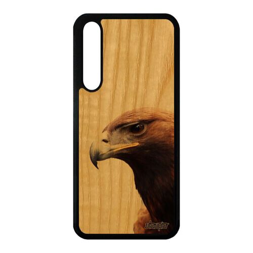 Coque Aigle Huawei P20 Pro Bois Silicone Etui Rapace Animal Oiseau Marron Caoutchouc Animaux De Protection 4g Dessin Design Nature