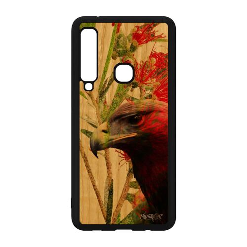 Coque Silicone A9 2018 En Bois Aigle Vert Royal Noir Fleurs Oiseau Antichoc Design 4g Animaux Rapace Animal Nature Samsung Galaxy