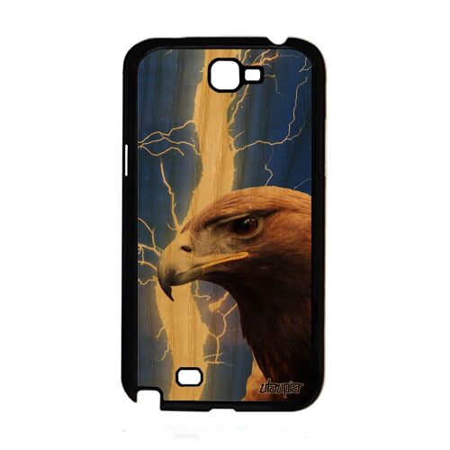 Coque Silicone Pour Samsung Galaxy Note 2 En Bois Aigle Tpu Animal Animaux Foudre Eclair Mobile Design Telephone Royal Oiseau Orage
