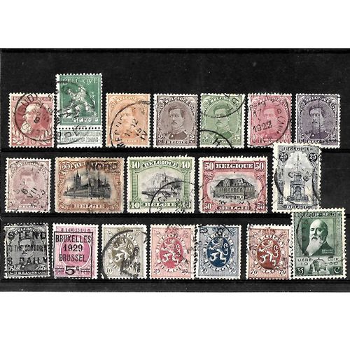 Belgique 1905/1930-Lot De 19 Timbres Oblitérés-Très Bon Etat