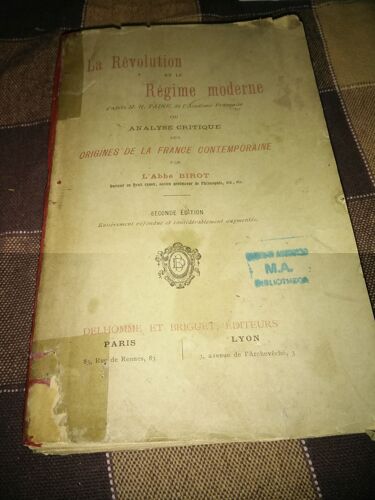 La Révolution Et Le Régime Moderne, D'après M.H. Taine Ou Analyse Critique Des Origines De La France Contemporaine