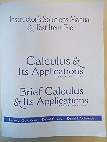 Instructor's Solutions Manual & Test Item File:Calculus & Its Applications / Brief Calculaus 10th Ed