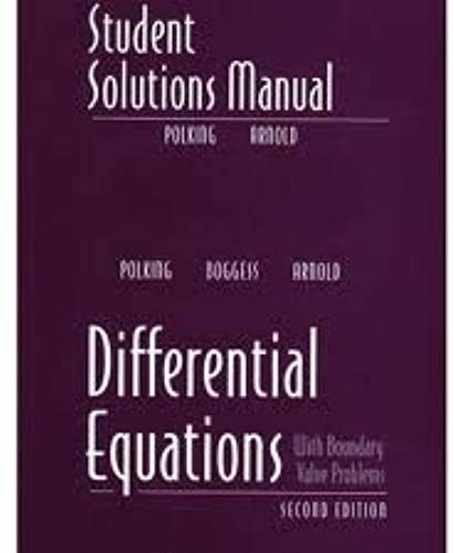 Student Solutions Manual For Differential Equations 2nd (Second) Edition
