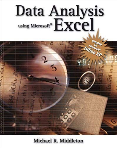 Data Analysis Using Microsoft Excel: Updated For Office Xp: 3rd (Third) Edition