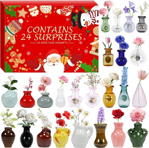 Calendrier de l'Avent 2025 Magnet Frigo pour Enfants Adulte Filles Garçons Femmes Hommes Calendriers de Noël 24 Jours Aimant Réfrigérateur