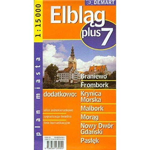 Poland City Map Elblag + 7 Other Cities: Braniewo, Frombork, Krynica Morska, Malbork, Morag, Nowy Dwor Gdanski, Paslek
