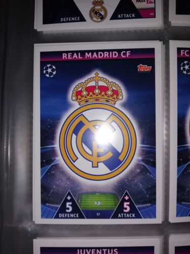 Carte Rare Topps Champions League Écusson Réal Madrid