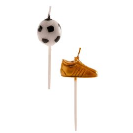 6 Bougies Ballons Et Chaussures De Foot 3 À 5 Cm